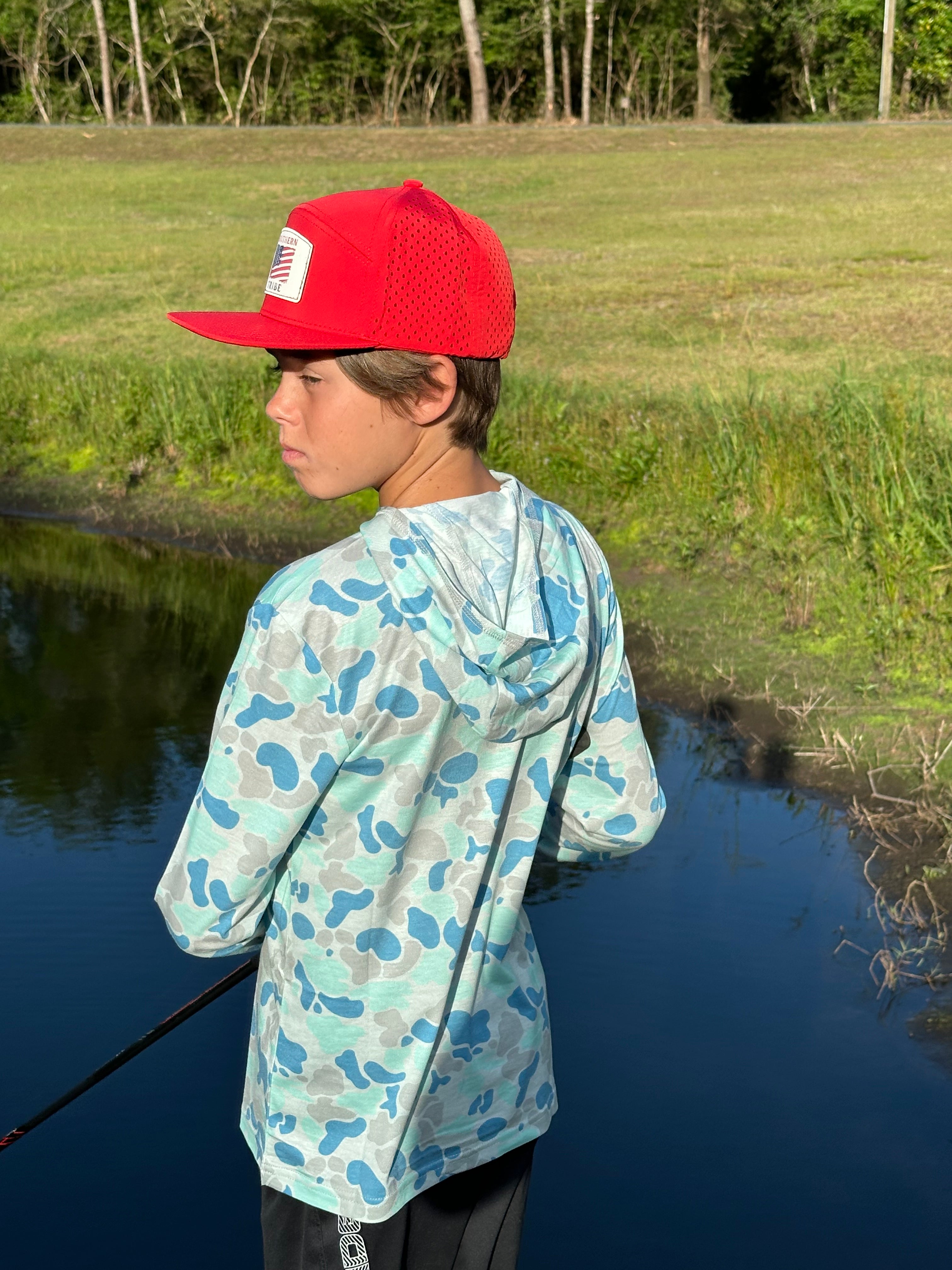 Youth Performance Hoodie - Tide Camo