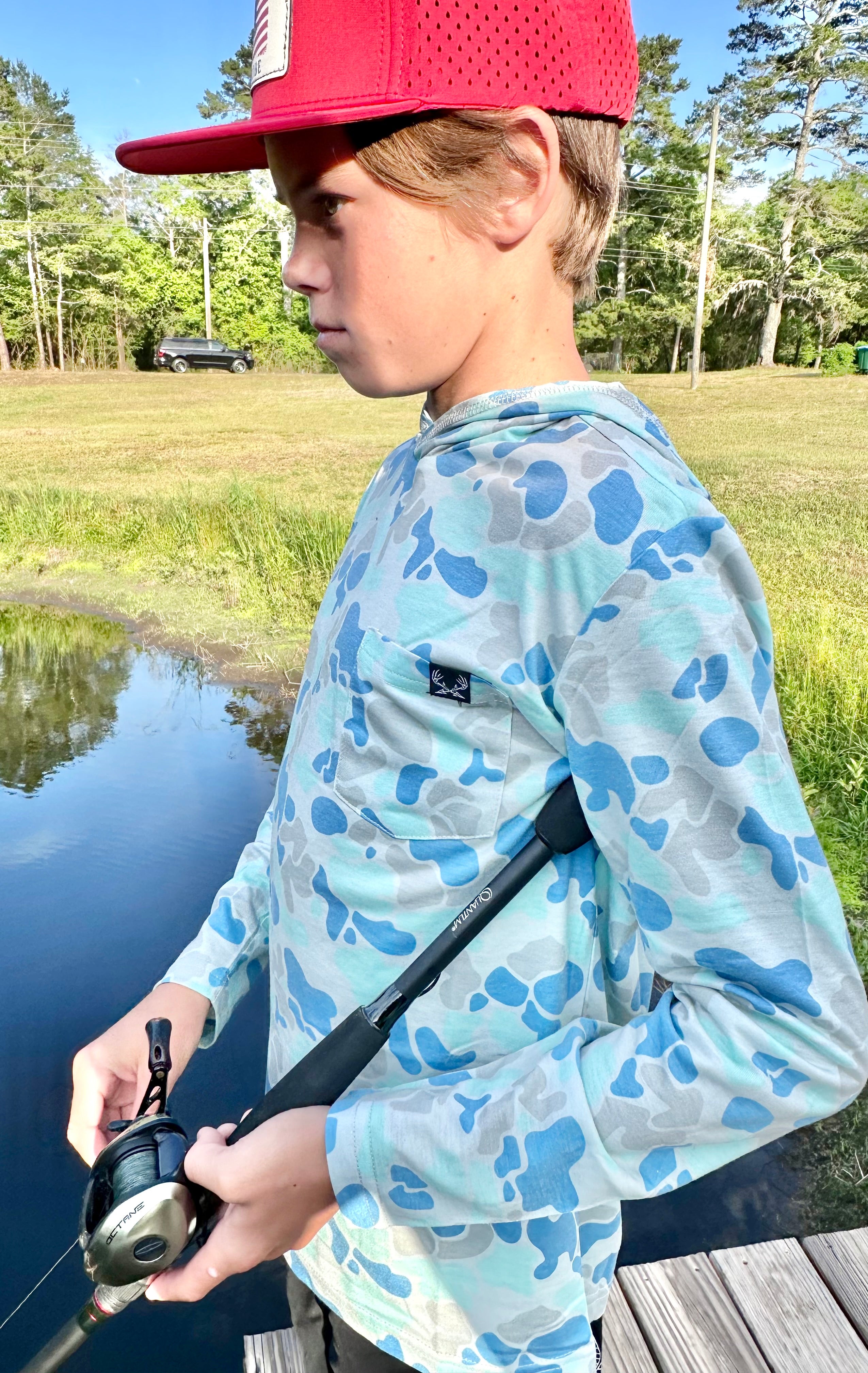 Youth Performance Hoodie - Tide Camo