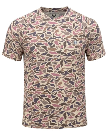 Southern Tribe Pink Camo Short Sleeve Tee With Pocket
