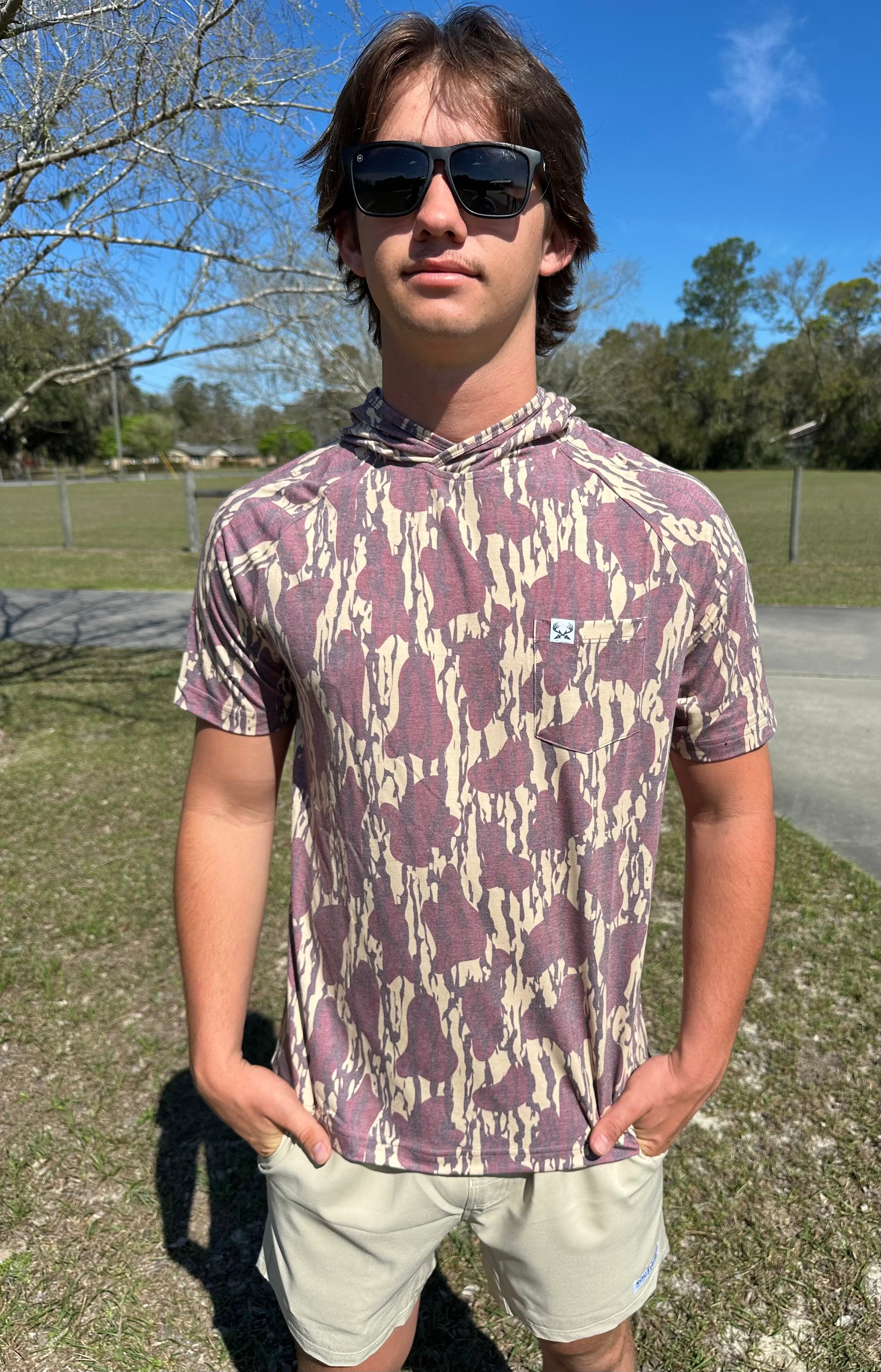 Garnet & Gold Bottomland Camo Short Sleeve Hoodie