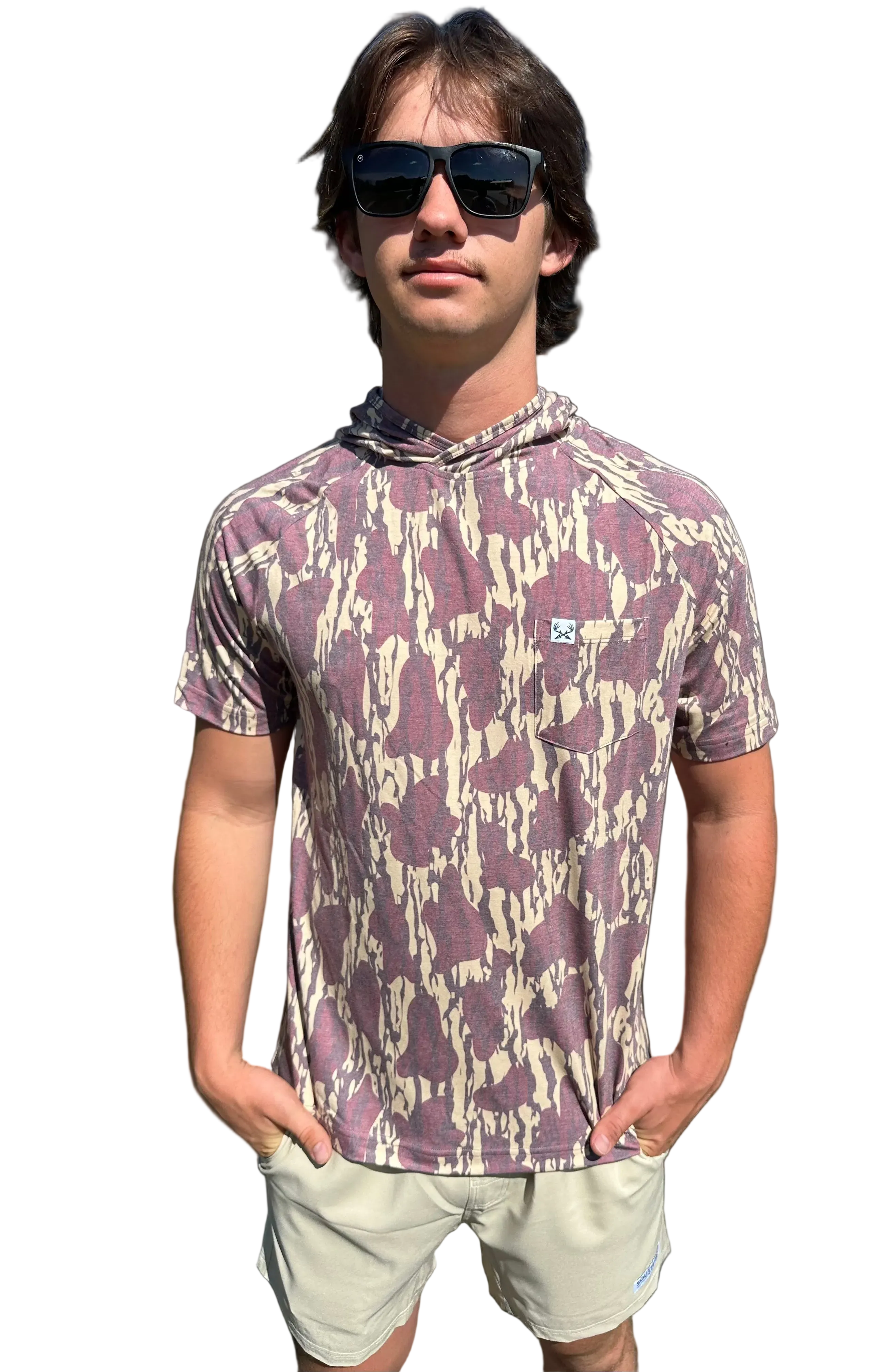 Garnet & Gold Bottomland Camo Short Sleeve Hoodie