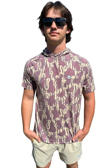 Garnet & Gold Bottomland Camo Short Sleeve Hoodie