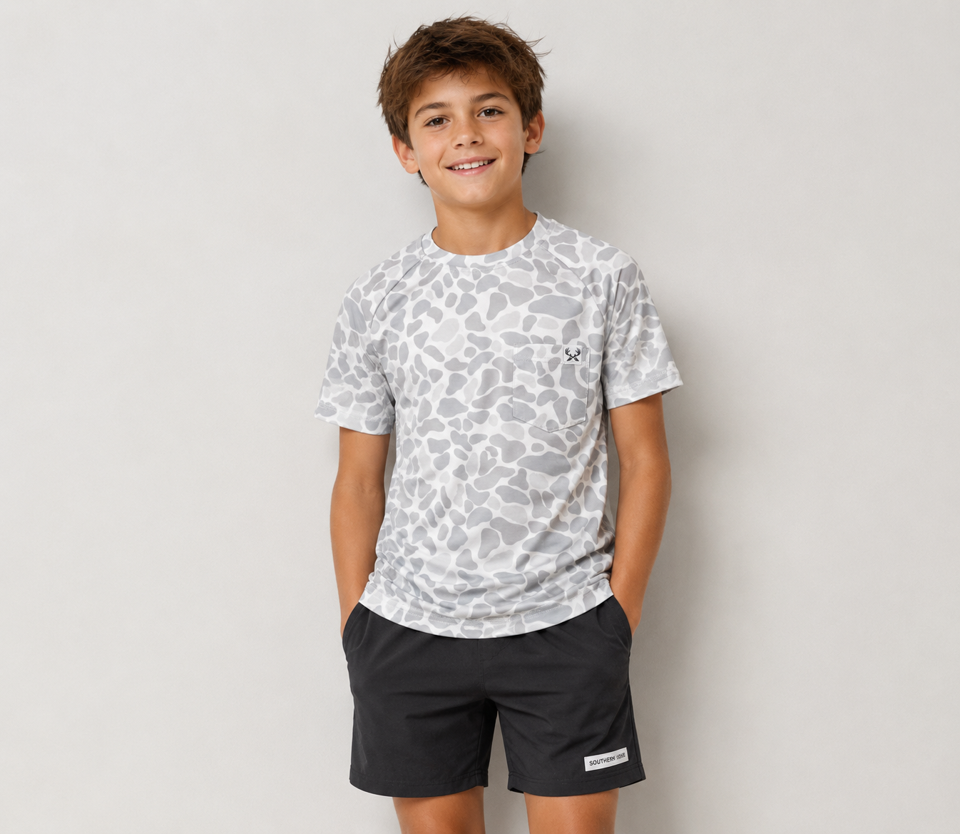 Youth Rock Camo Pocket Tee