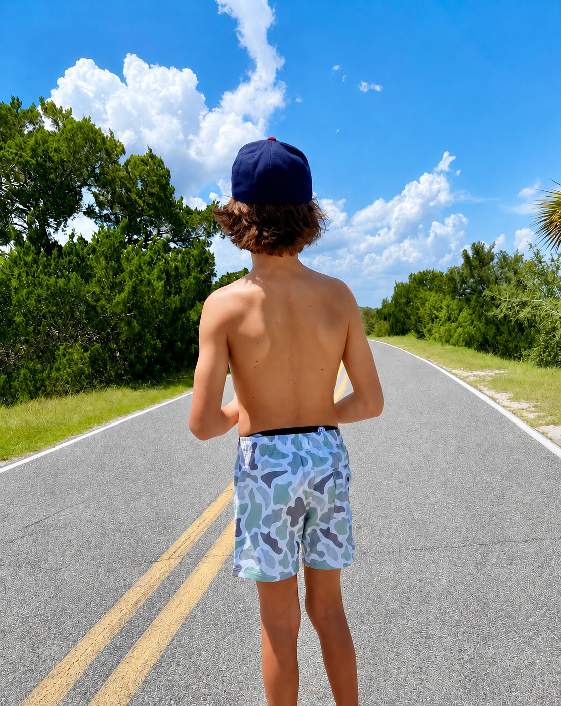 Youth Coastal Camo Volley Shorts