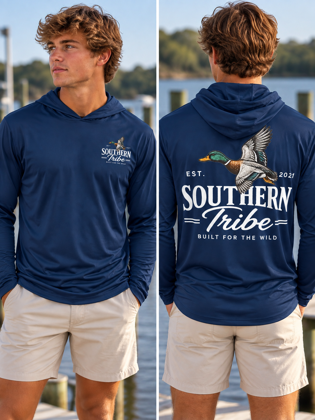 Southern Tribe Navy Hooded Shirt