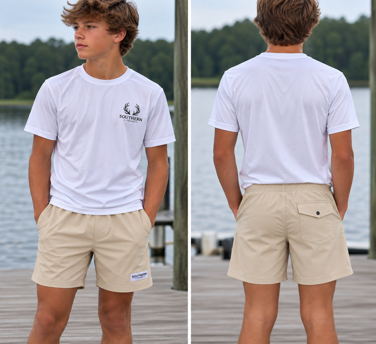 Youth Khaki Volley Shorts