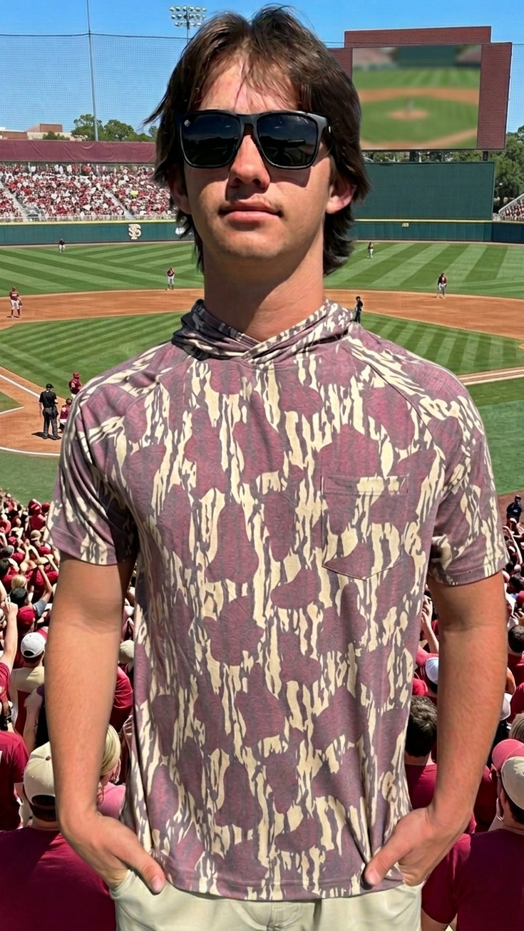 Garnet & Gold Bottomland Camo Short Sleeve Hoodie