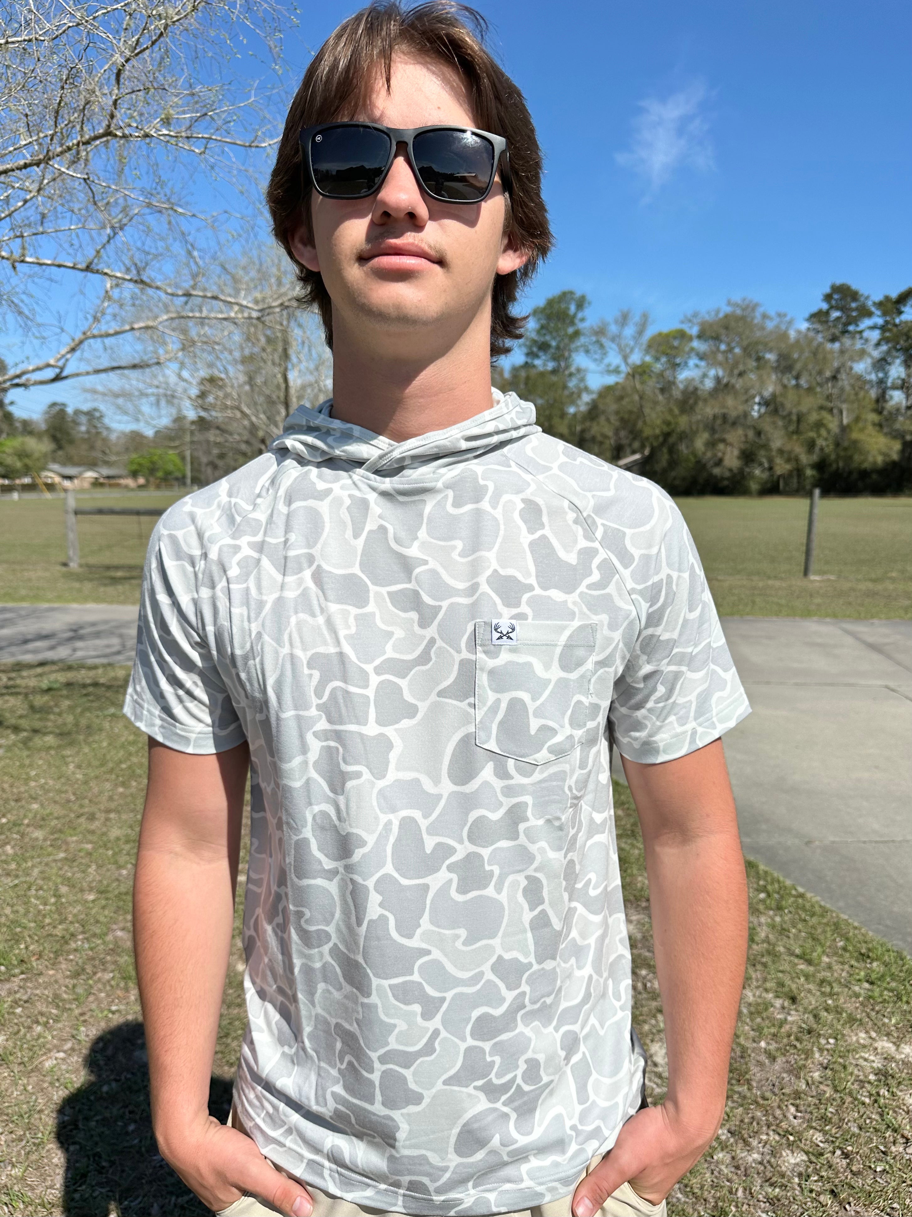 Arctic Camo Short Sleeve Hoodie