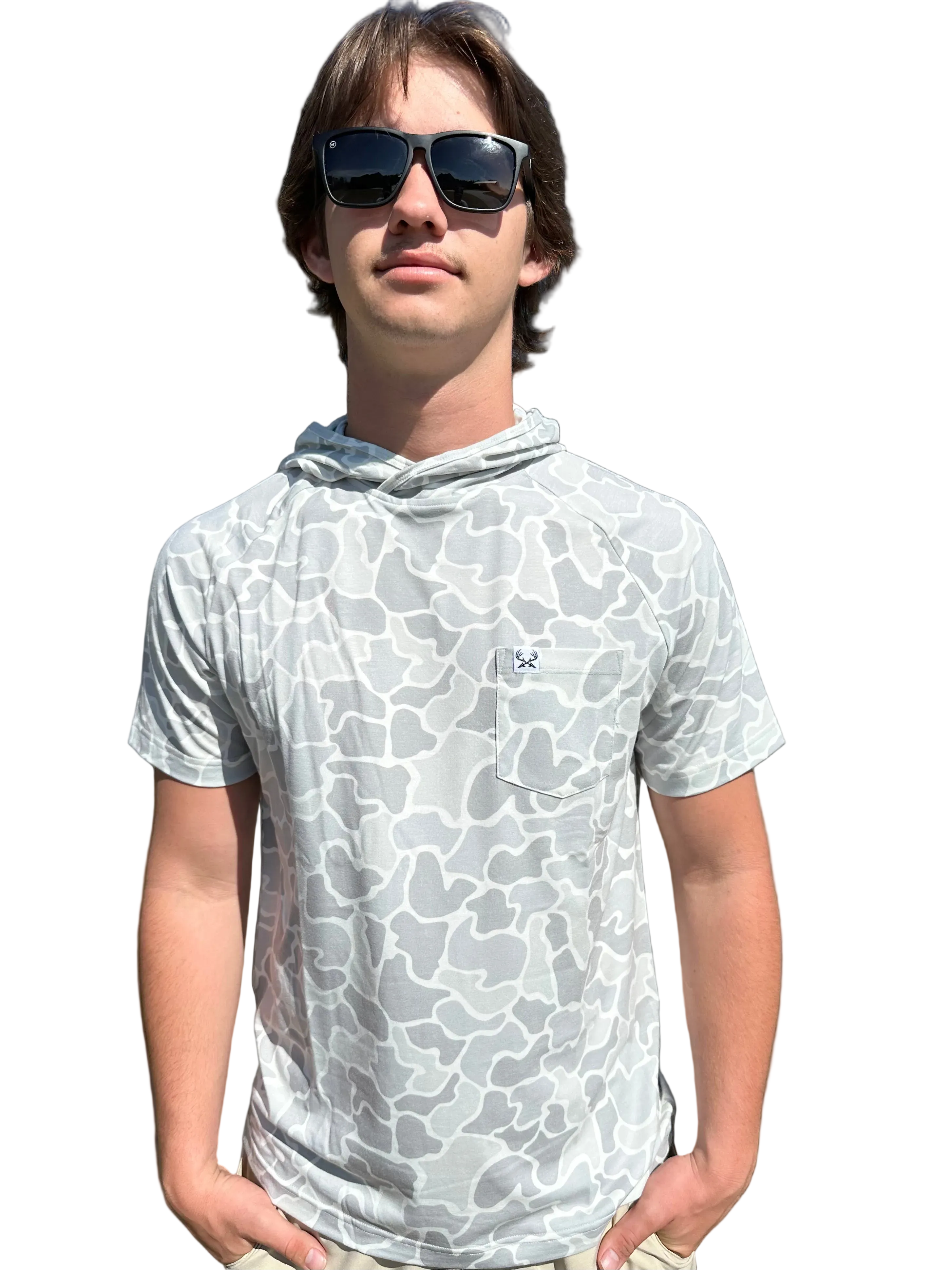 Arctic Camo Short Sleeve Hoodie