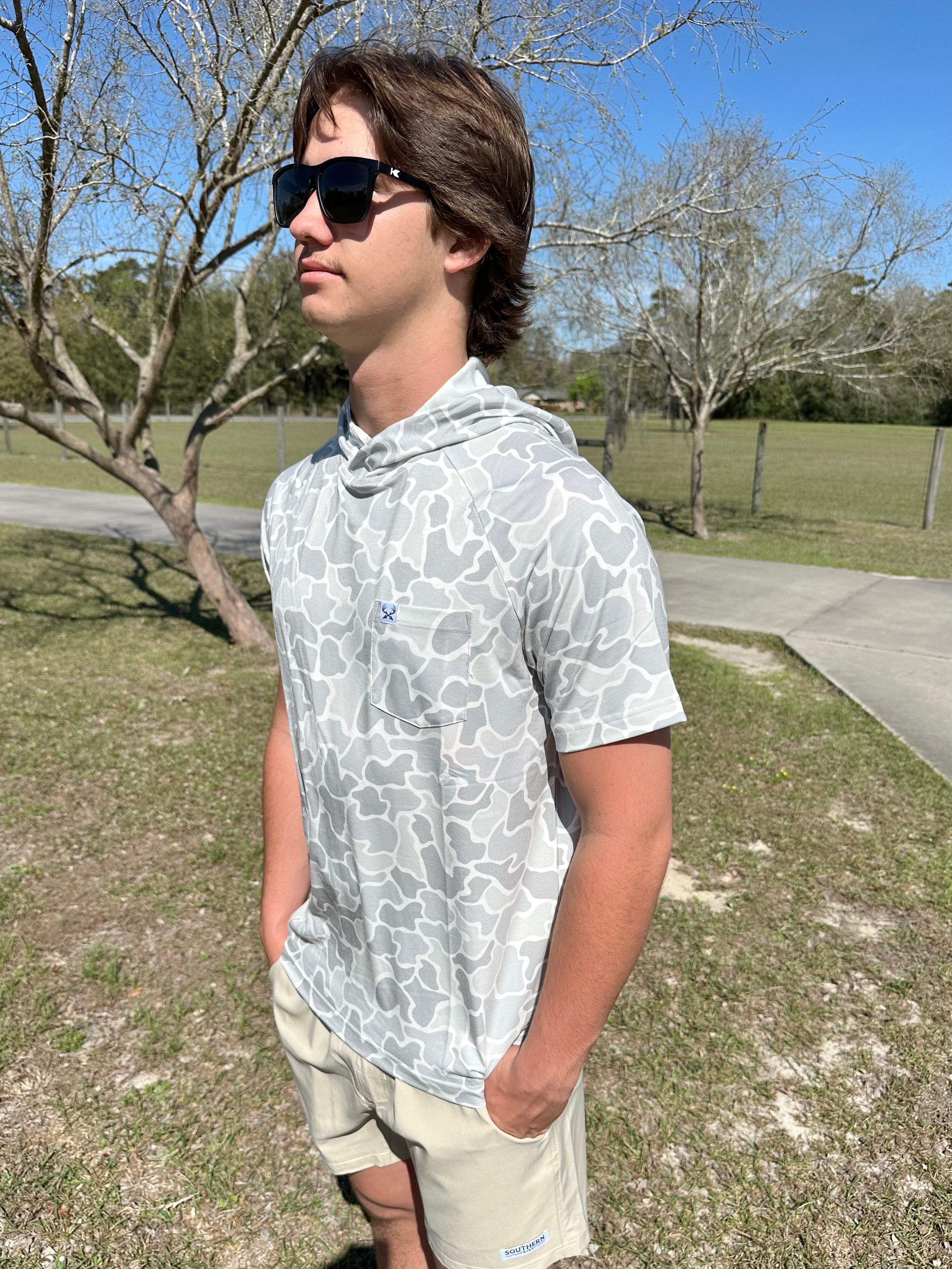 Arctic Camo Short Sleeve Hoodie