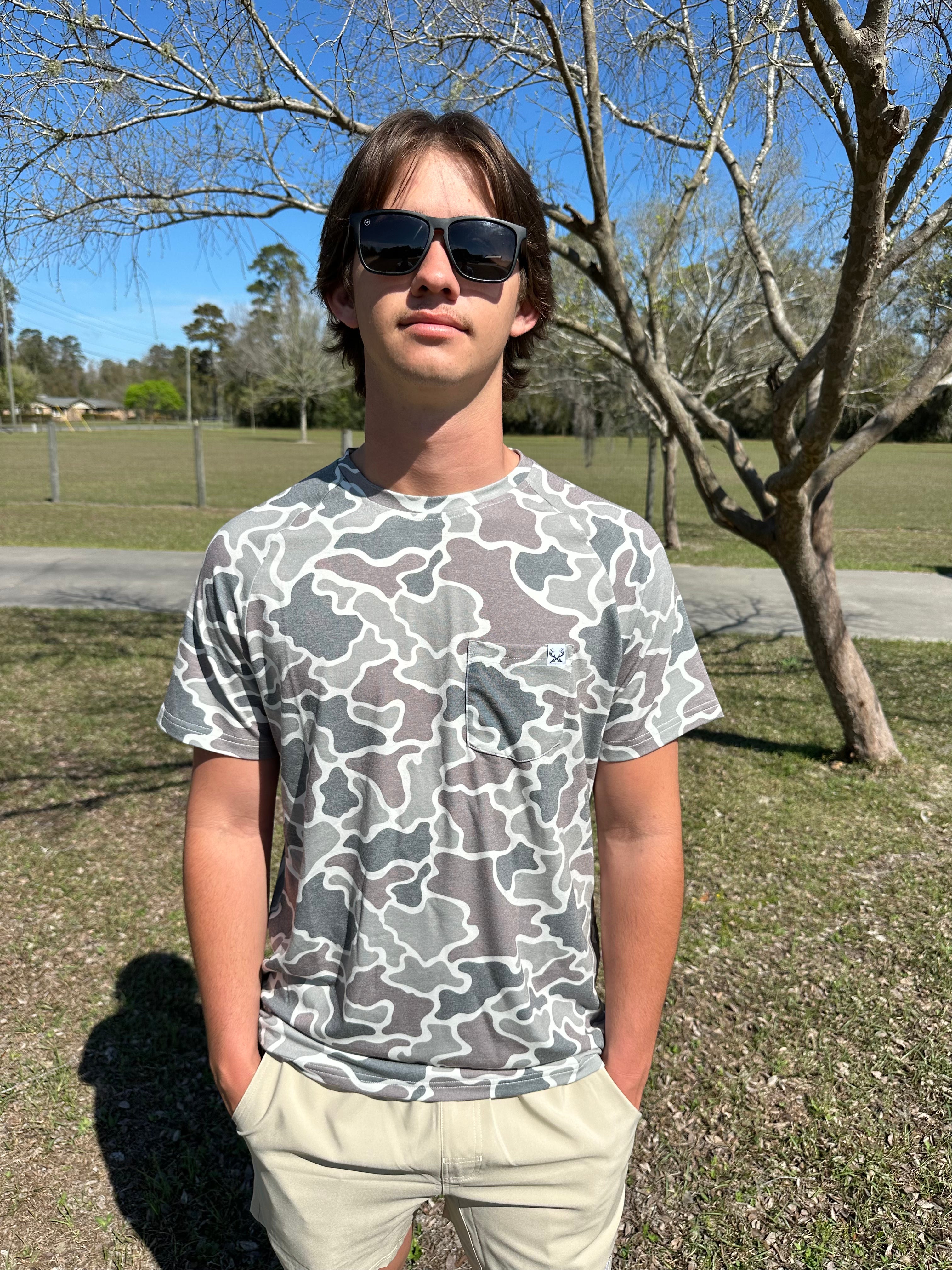 Deer Camo Short Sleeve Tee with Pocket