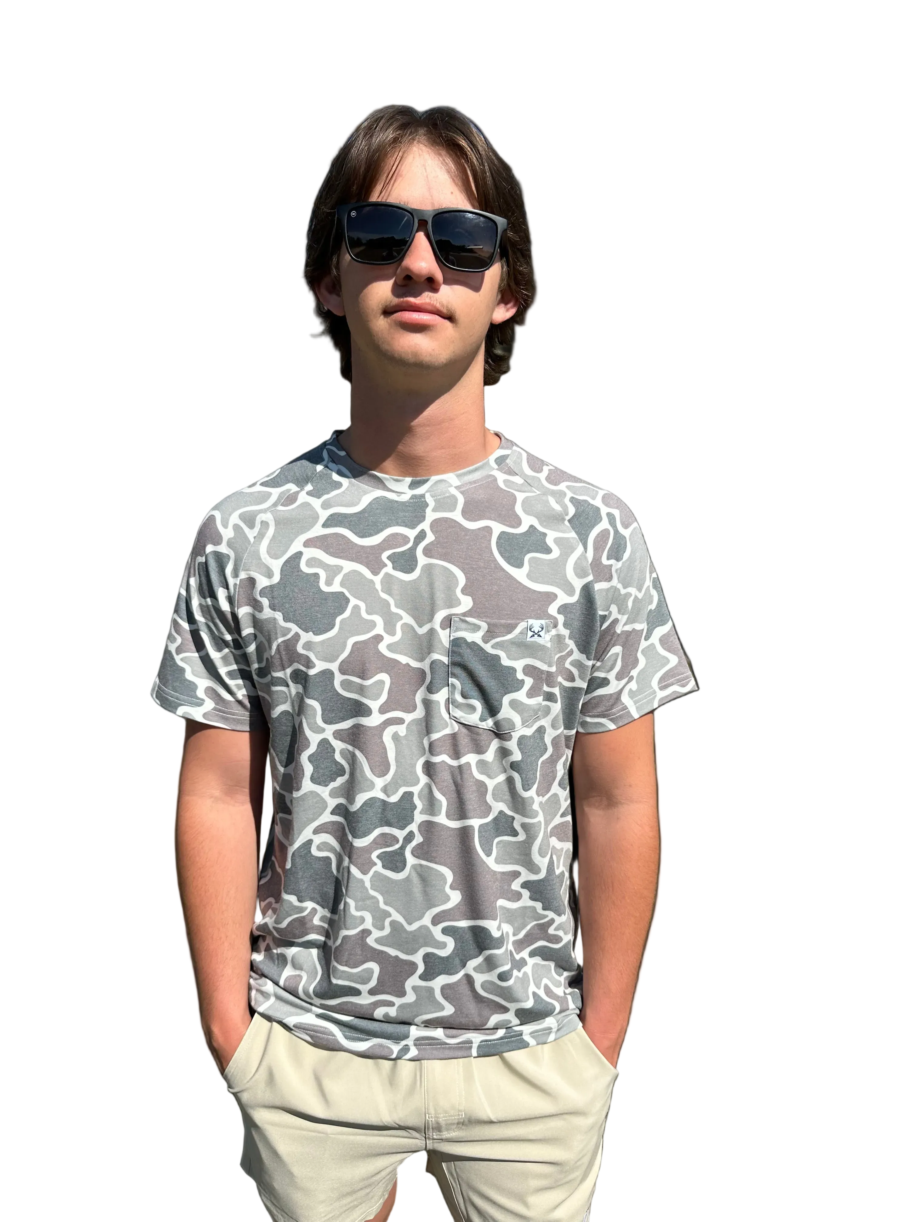 Deer Camo Short Sleeve Tee with Pocket